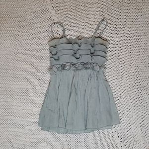 4 for $12 🧚‍♀️ Baby Blue Ruffle Rosette Tank